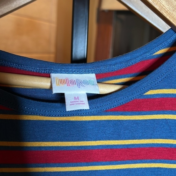 LuLaRoe Julia Straight Knee Length Striped Dress Size Medium NWT - Picture 2 of 6